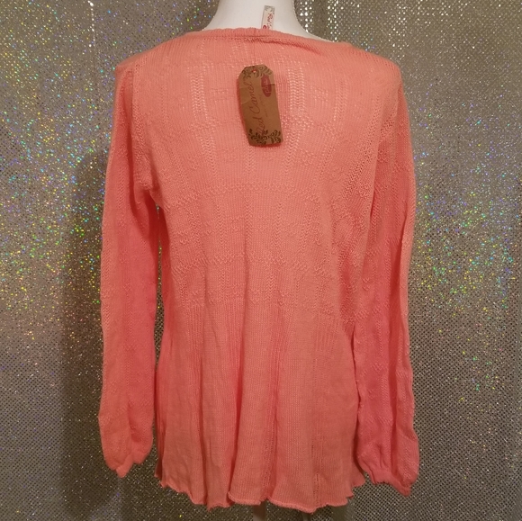 Red Camel Peach Knit Top sz 1X NWT - Picture 2 of 4